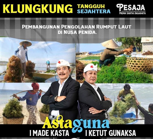 Paslon Astaguna Dorong Pengelolaan Berkelanjutan Rumput Laut dan Blue Economy di Nusa Penida